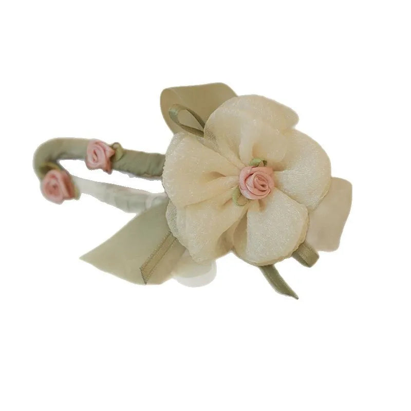 Floral Chiffon Ribbon Hair Barrette