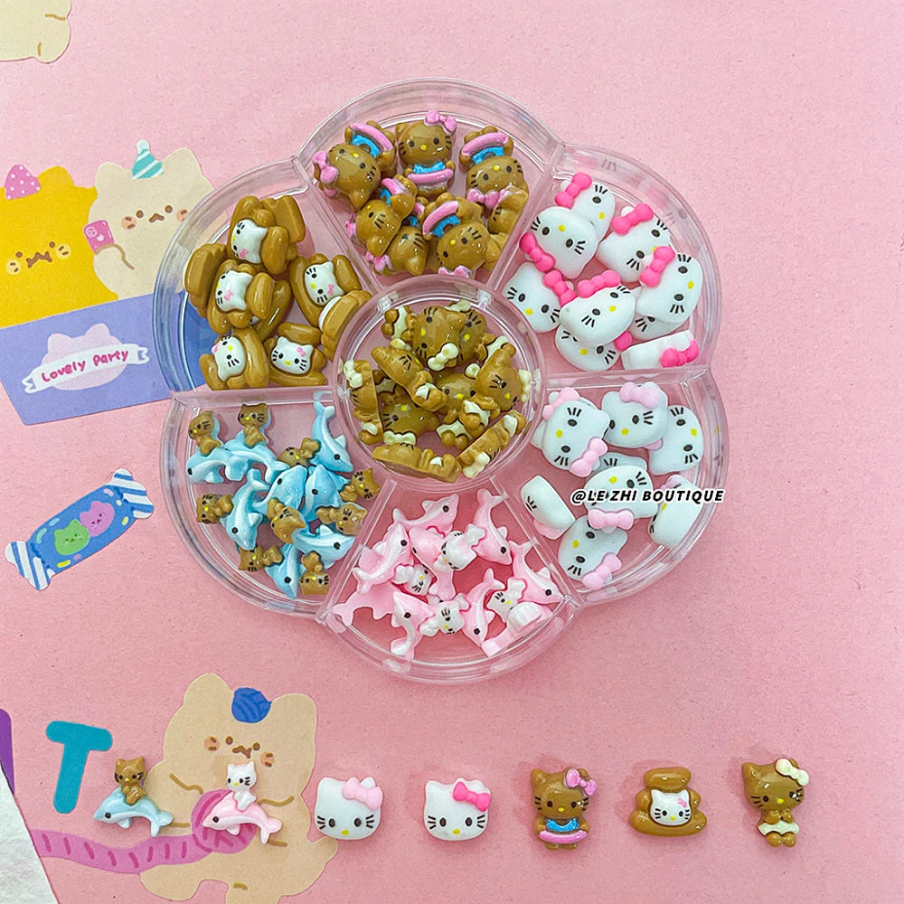 Kawaii 70Pcs Hello Kitty Nail Decorations