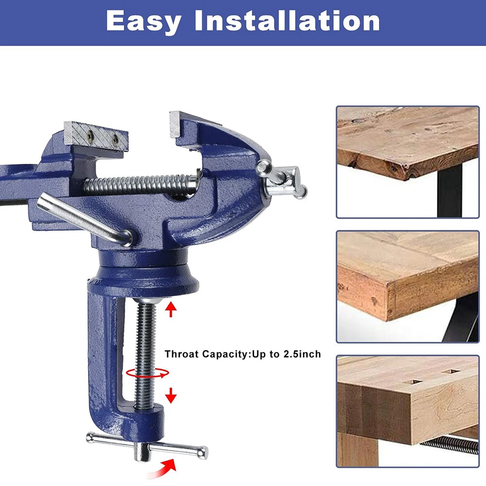 Universal Table Vise Multi-functional Portable 360° Swivel Base Clamp