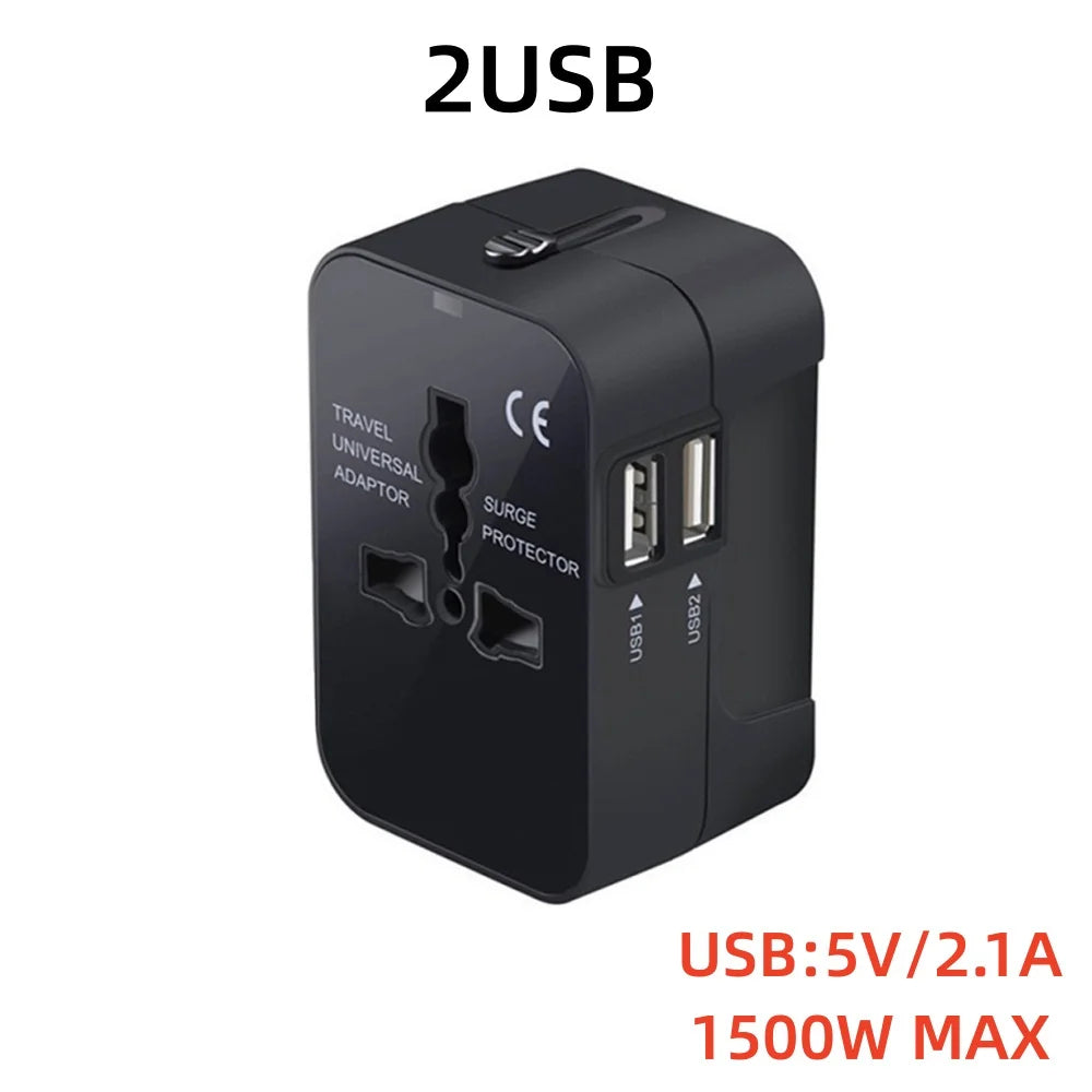 Universal International Travel Adapter with USB & USB-C