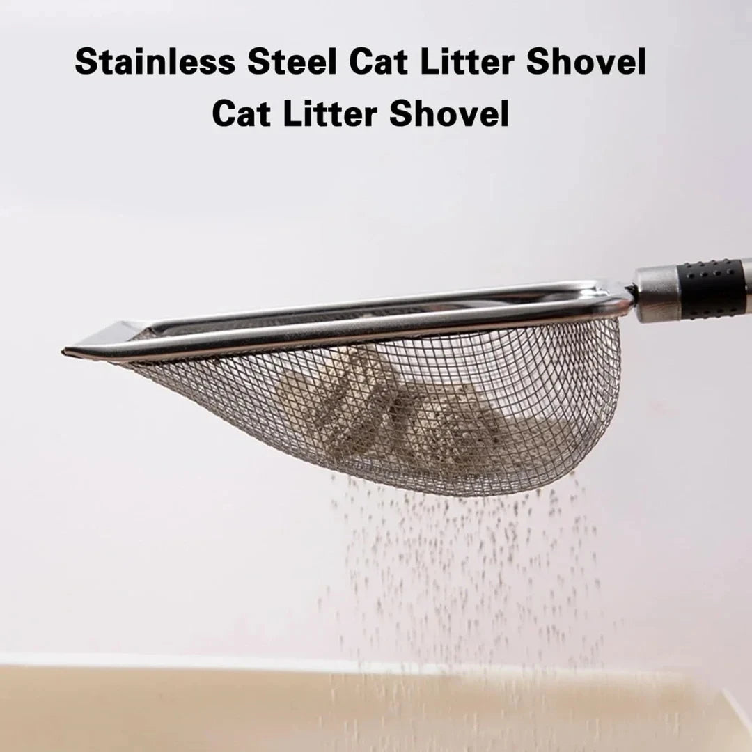Stainless Steel Cat Litter Scoop with Ergonomic Handle