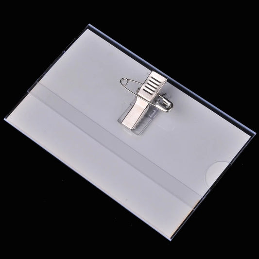 Transparent ID Badge Holders with Safety Pin Clip