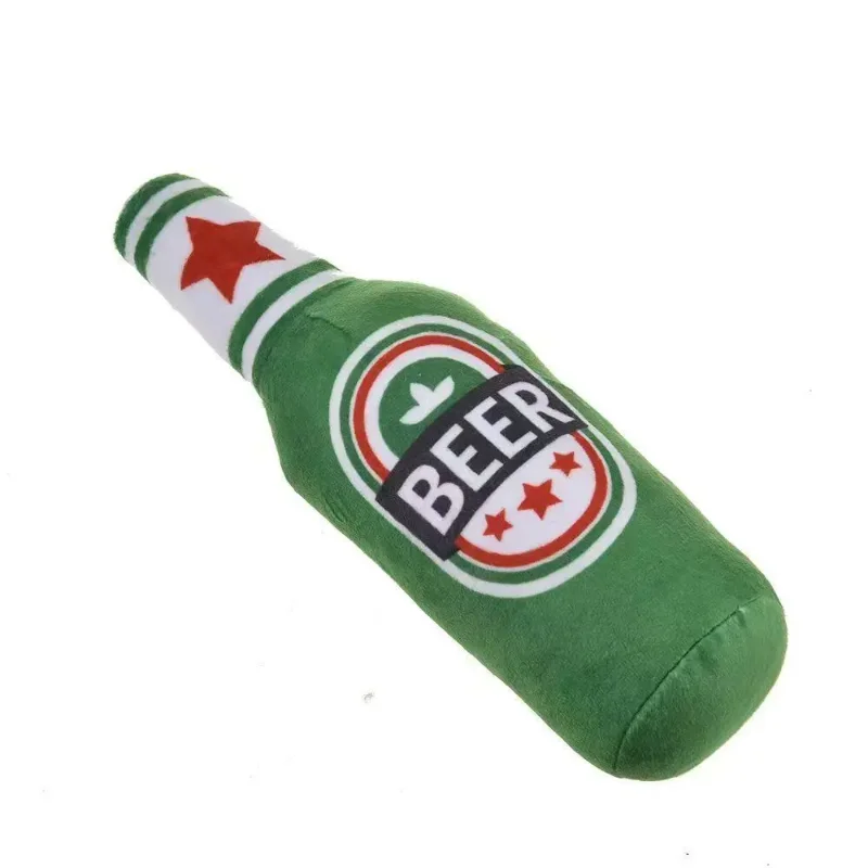 Beer Bottle Plush Squeaky Dog & Cat Toy
