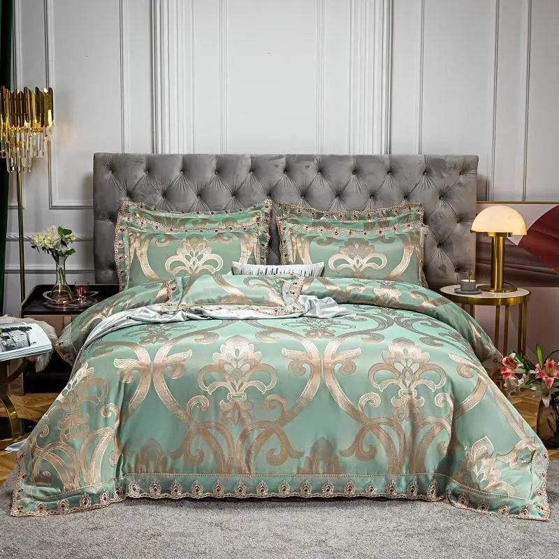 Jacquard Satin Soft Duvet Cover Set