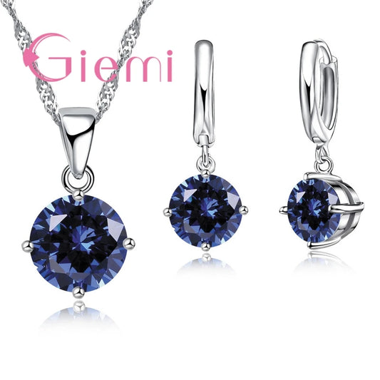 925 Sterling Silver Pendant Necklace Earrings
