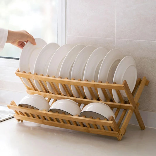 2 Tier Folding Dish Drainer