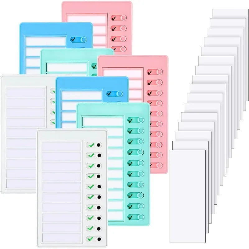 1 Pcs Chore Chart with 5 Pcs Blank Card,Plastic Checklist Board