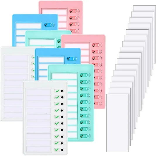 1 Pcs Chore Chart with 5 Pcs Blank Card,Plastic Checklist Board