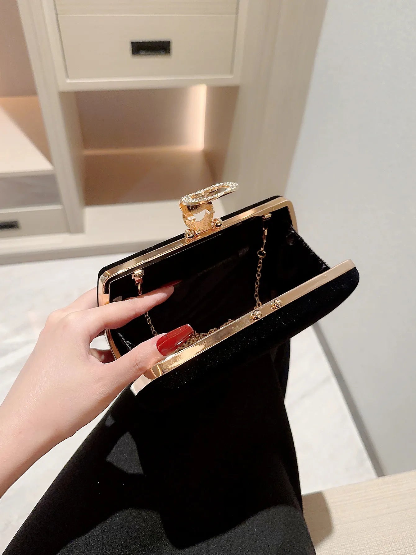 Velvet Box Clutch Bag