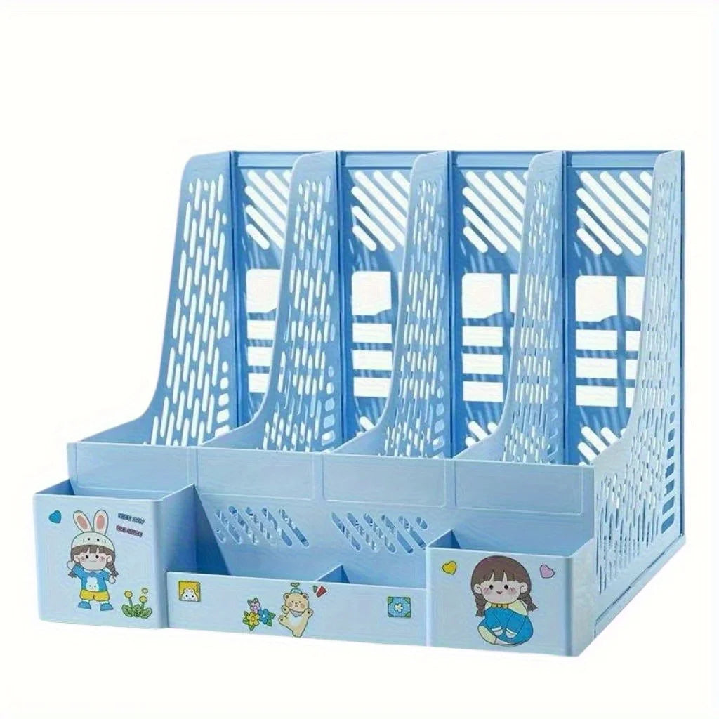 Desktop File Organizer With 4 Compartments