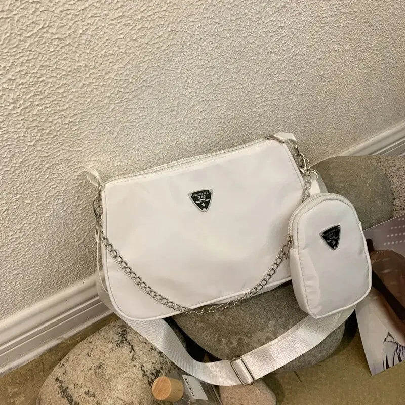 Nylon Crossbody Shoulder Bag Set