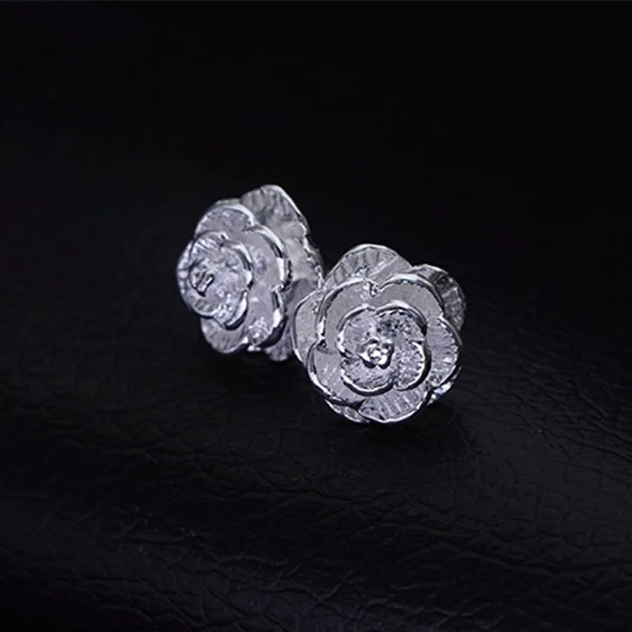 925 Sterling Silver Charm Flower Necklace Earrings Bangle