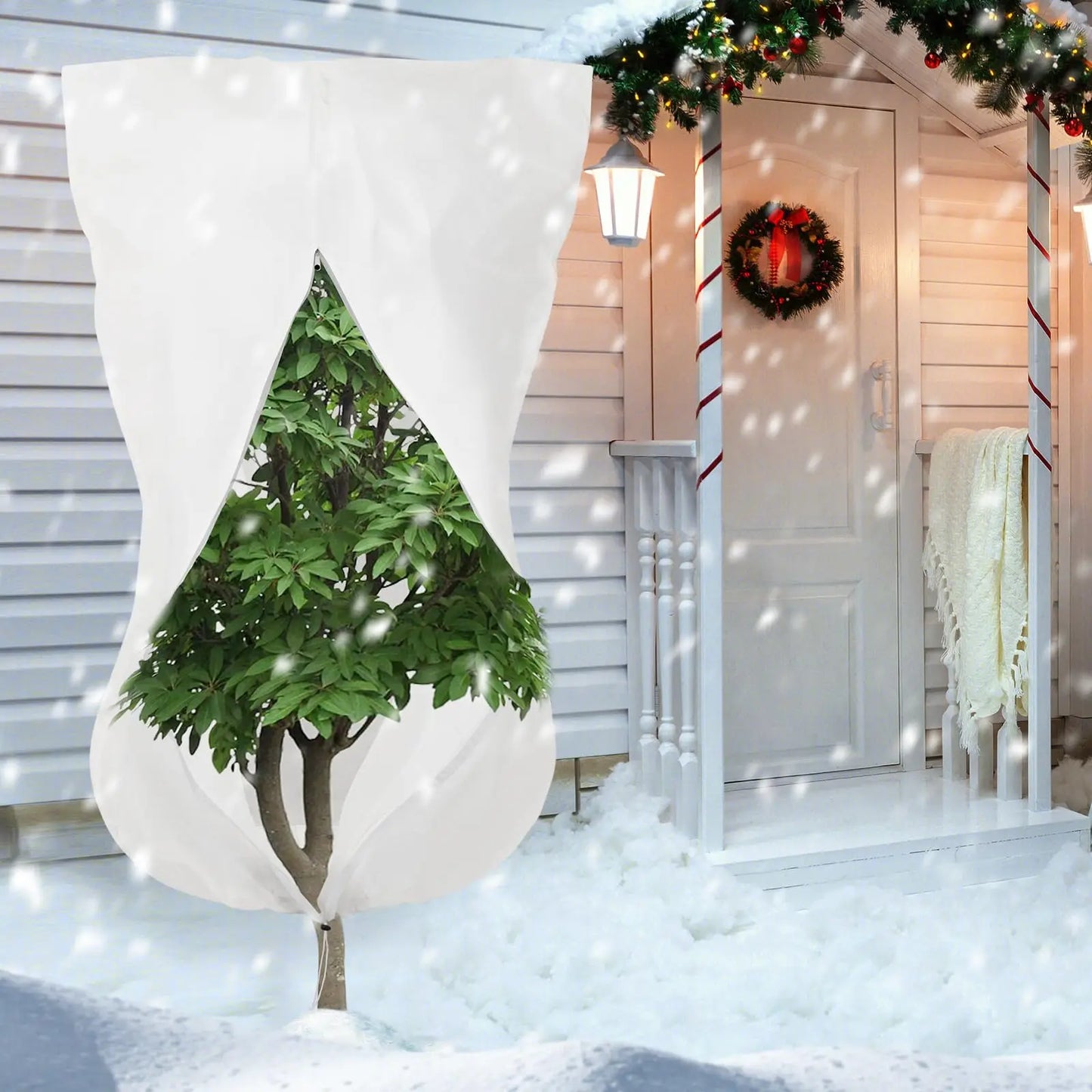 Winter Plant Frost Protection Cover with Drawstring