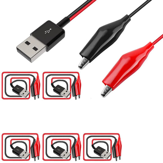 USB-A to Alligator Clip Test Lead Cable