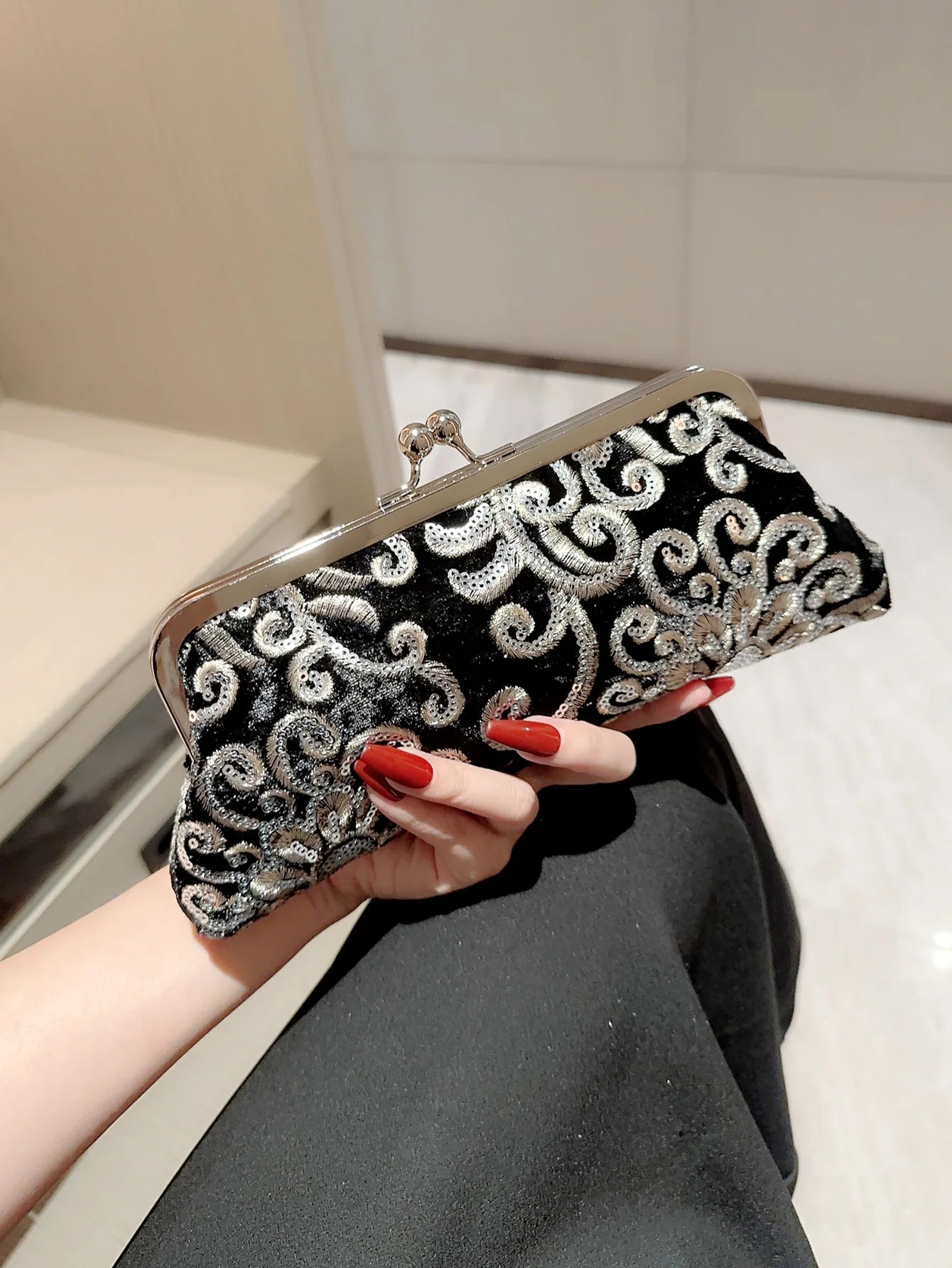Women's Retro Sequin Evening Bag