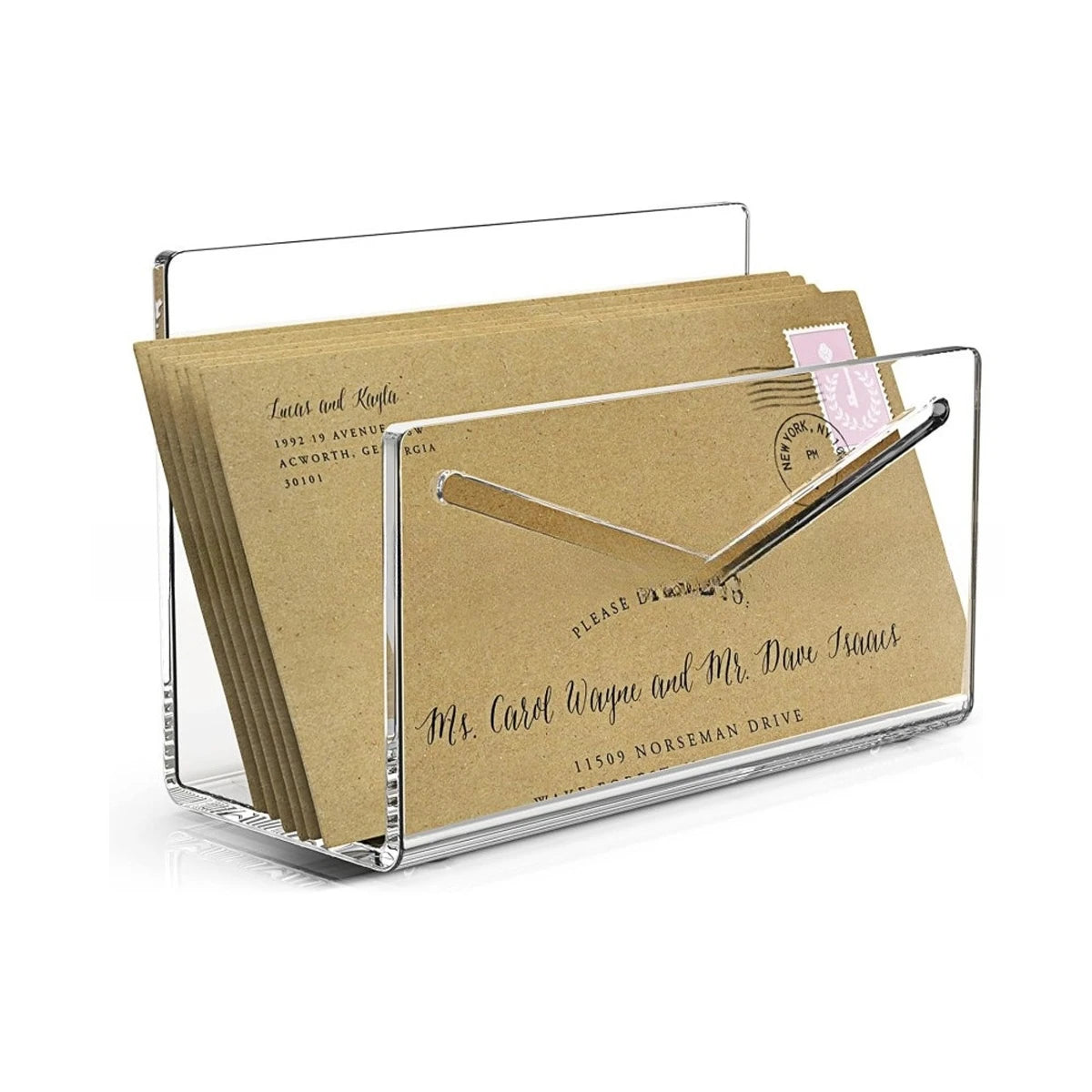 Acrylic Desk Organizer Letter Storage Rack