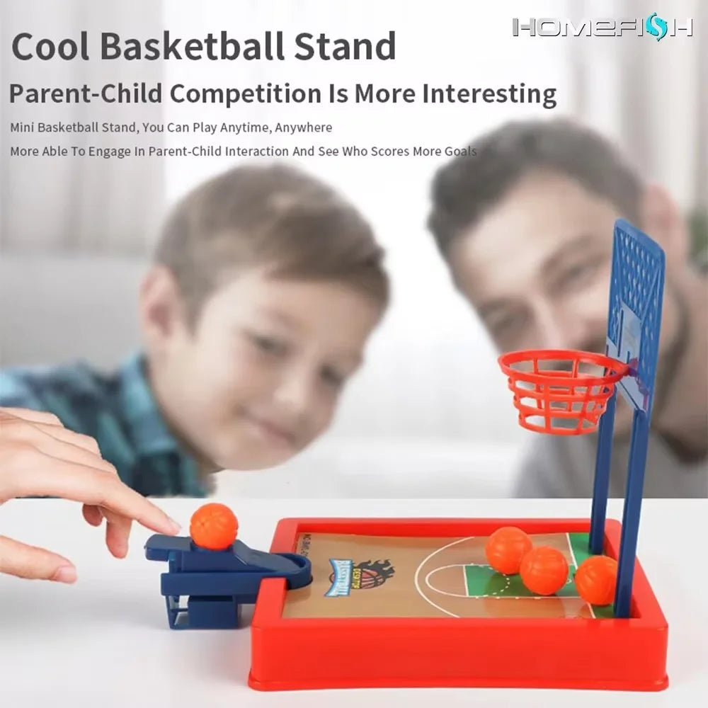 Mini Basketball Machine Desktop Portable Travel Game Set