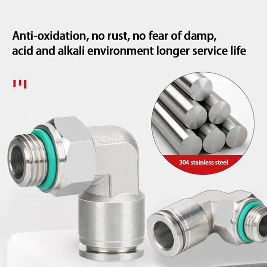 304 Stainless Steel Pneumatic Hose Connector Set