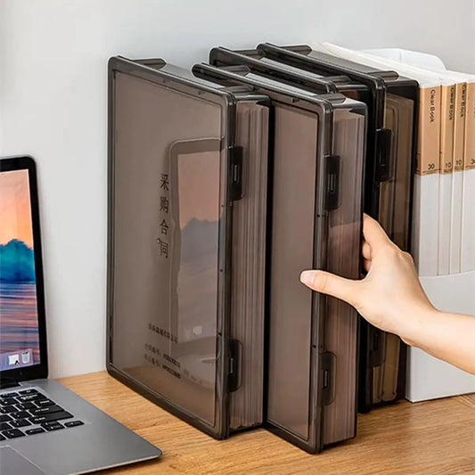 A4 Transparent Document Storage Box with Buckle