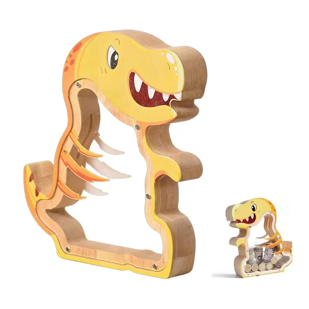 Wooden Animal Piggy Bank for Kids