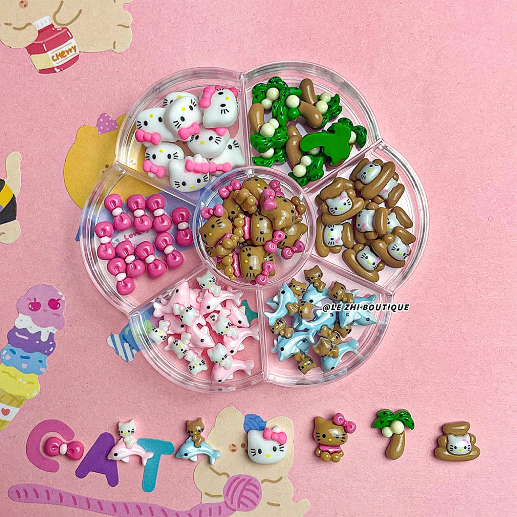 Kawaii 70Pcs Hello Kitty Nail Decorations