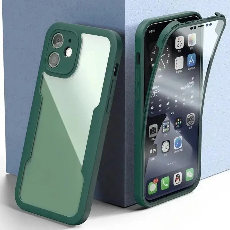 Full Coverage Anti-Scratch Bumper Case for iPhone 12–17 Series