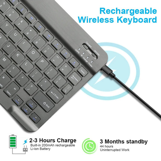 Bluetooth Tablet Keyboard with Slim Portable Design