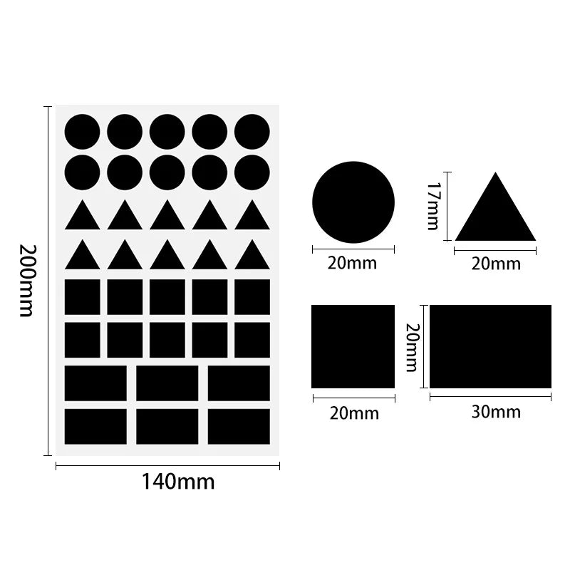 360-1080pcs Colored Triangles Rectangular Dot Stickers for Kids