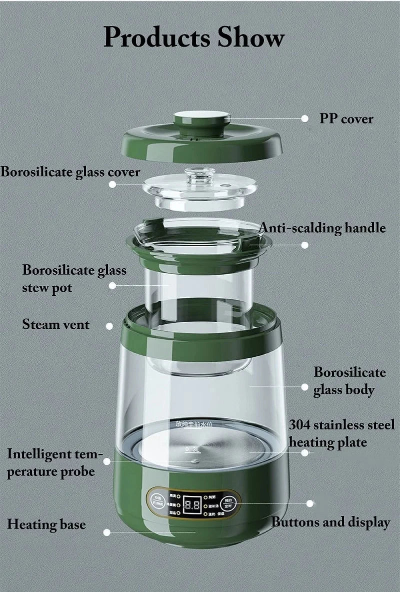 Portable Glass Stew Pot