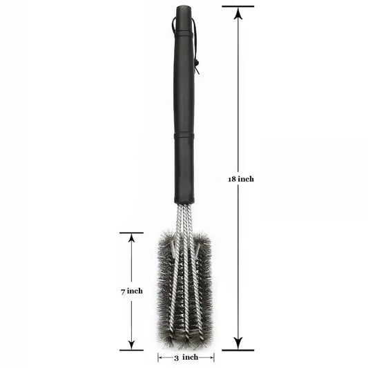 360° Stainless Steel BBQ Grill Cleaning Brush with Long Handle