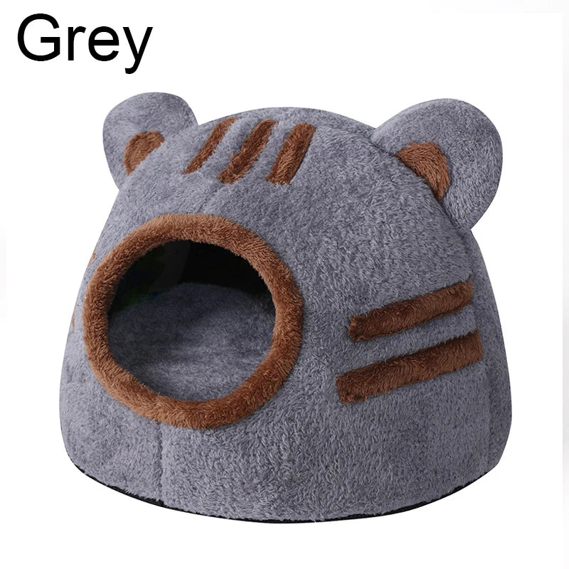 Bear Head Plush Pet Cave Bed
