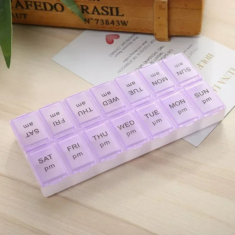 14 Grids 7 Days Weekly Pill Case