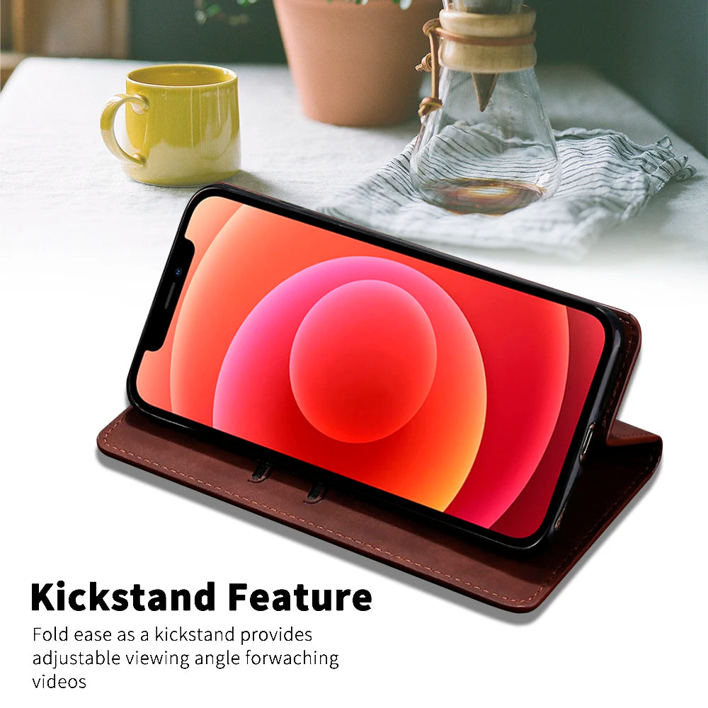 Leather Magnetic Phone Case For Xiaomi Redmi