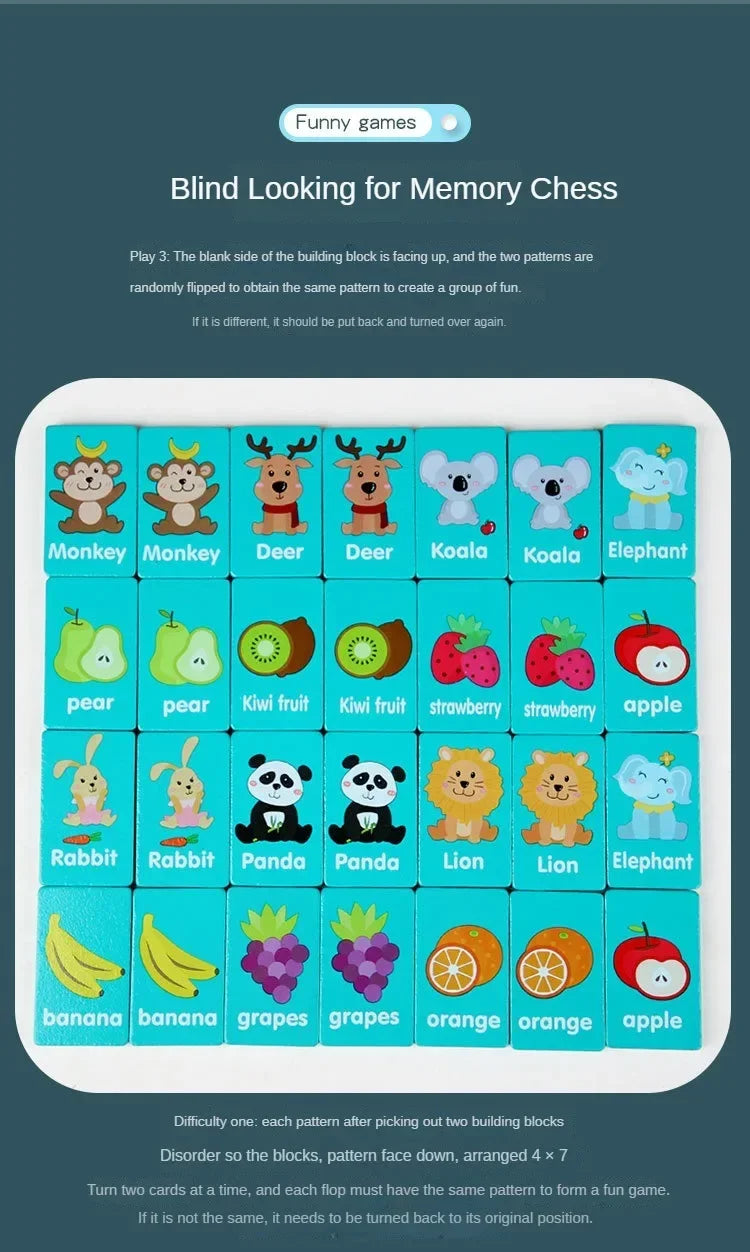 Children Hand Scratch Wooden Puzzle Toy