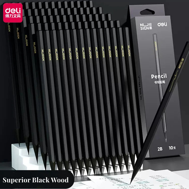 Black Wood Graphite Pencil Set