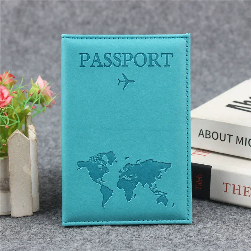 World Map Passport Cover