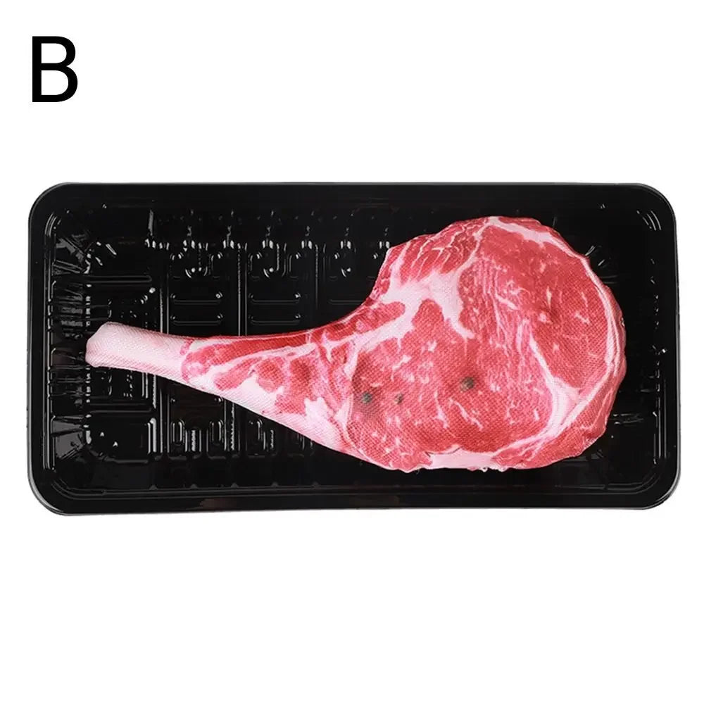 Squeaky Steak Dog Chew Toy