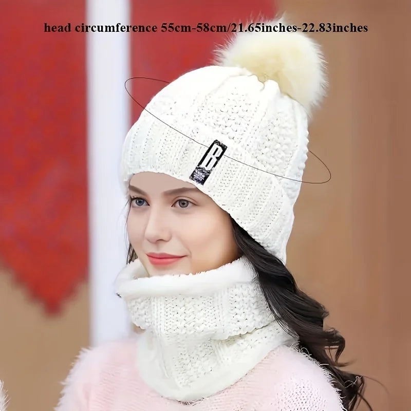 Women’s Winter Knit Hat & Scarf Set