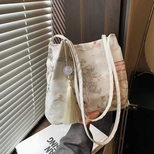 Silk Jacquard Shoulder Bag