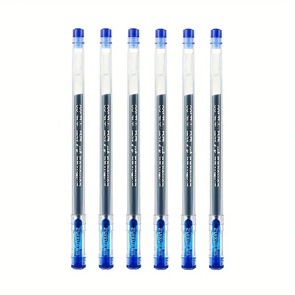 6pcs Large-capacity Ink Diamond Tip Gel Pen 0.38mm Black/Blue/Red Refill