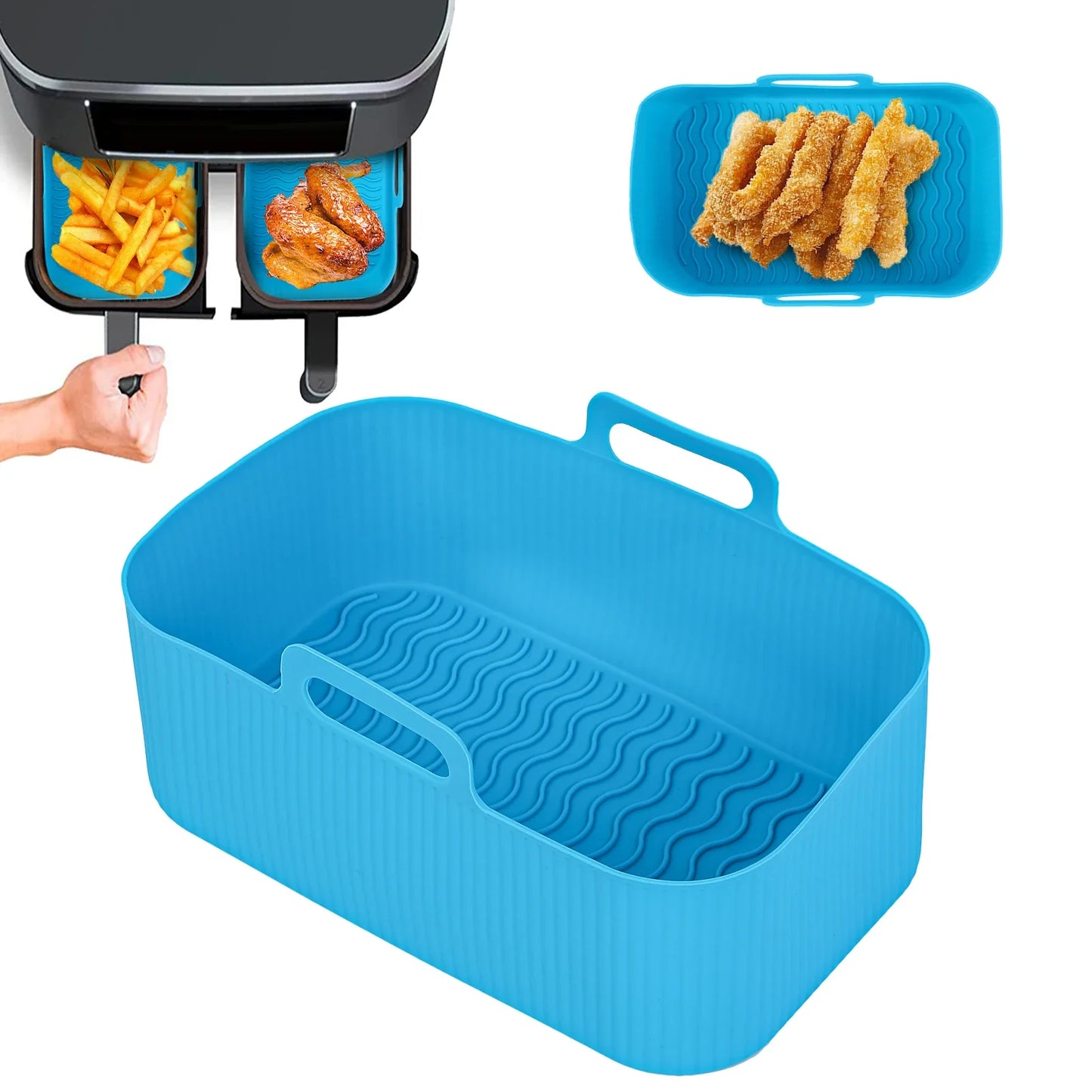 2Pcs Air Fryer Silicone Tray