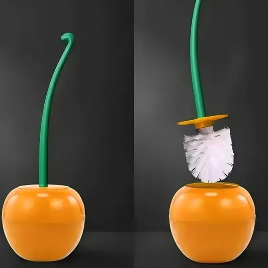 Decorative Cherry-Shaped Toilet Brush & Holder