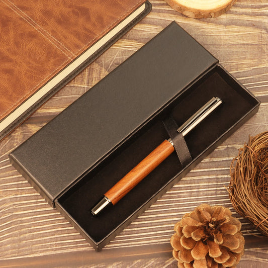 1/2 PCs with Box - Brown/Ebony Wood Grain Pen -