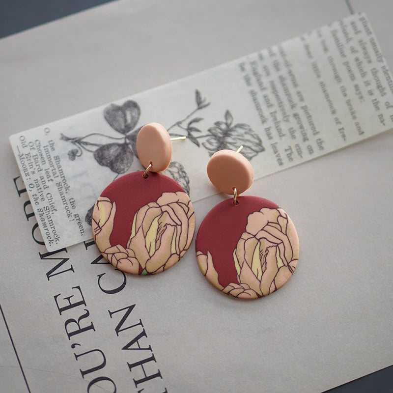 Art Floral Pattern Earrings