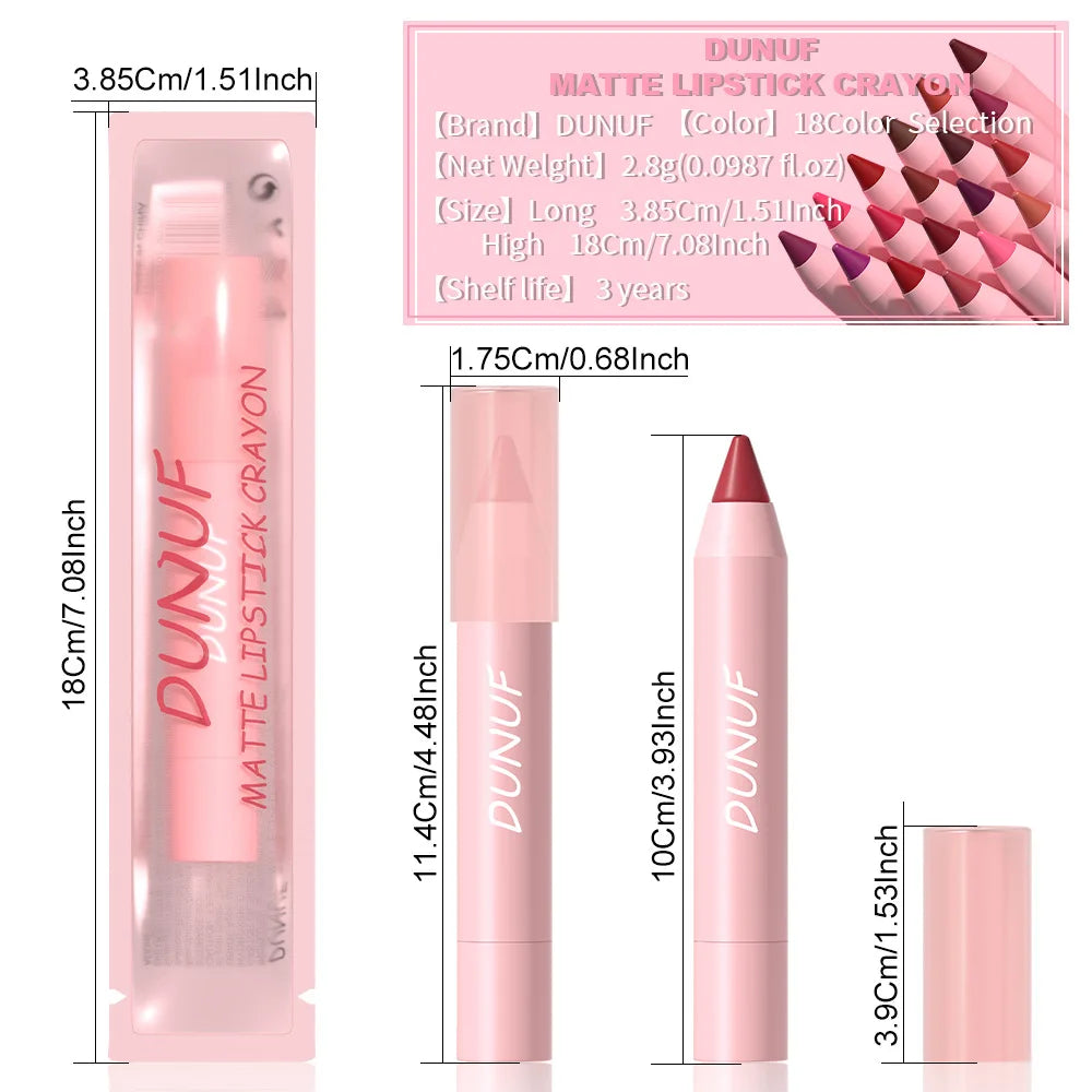 18-Colors Waterproof Lipstick Pencil