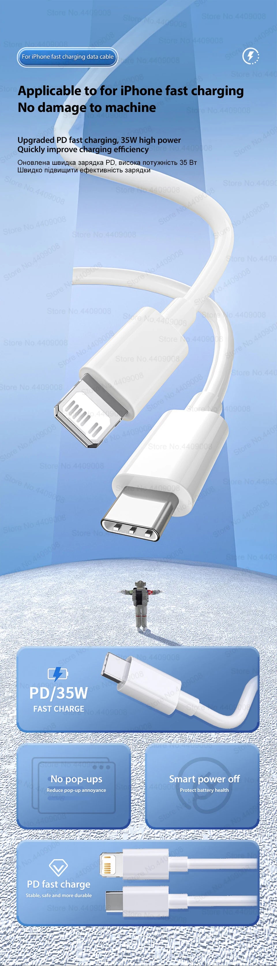 35W Fast Charging Cable For Apple iPhone