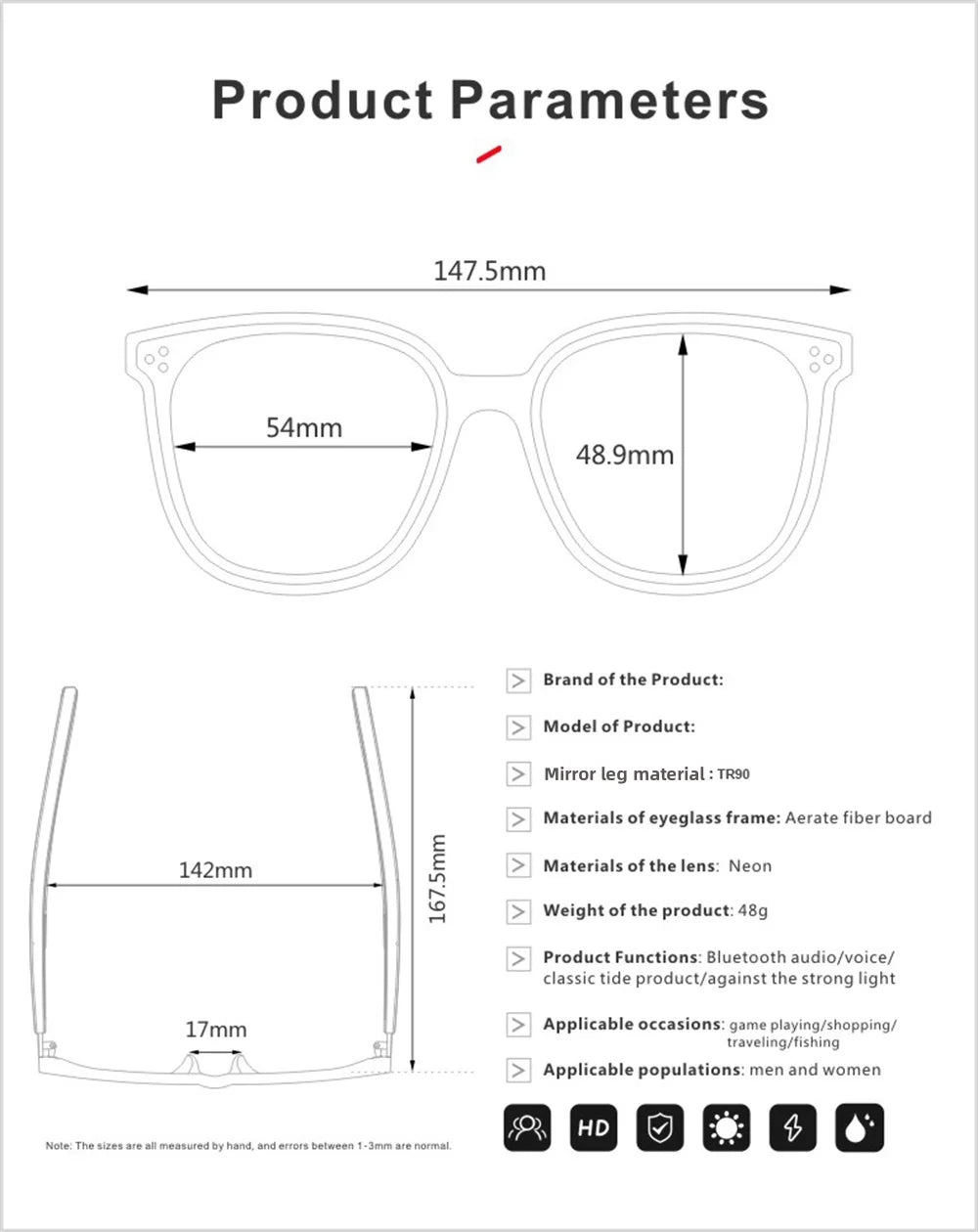 Stereo Sound Wireless Bluetooth Sunglasses