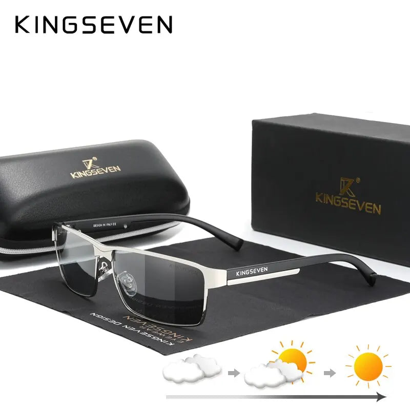 KINGSEVEN Men Polarized Photochromic Sunglasses