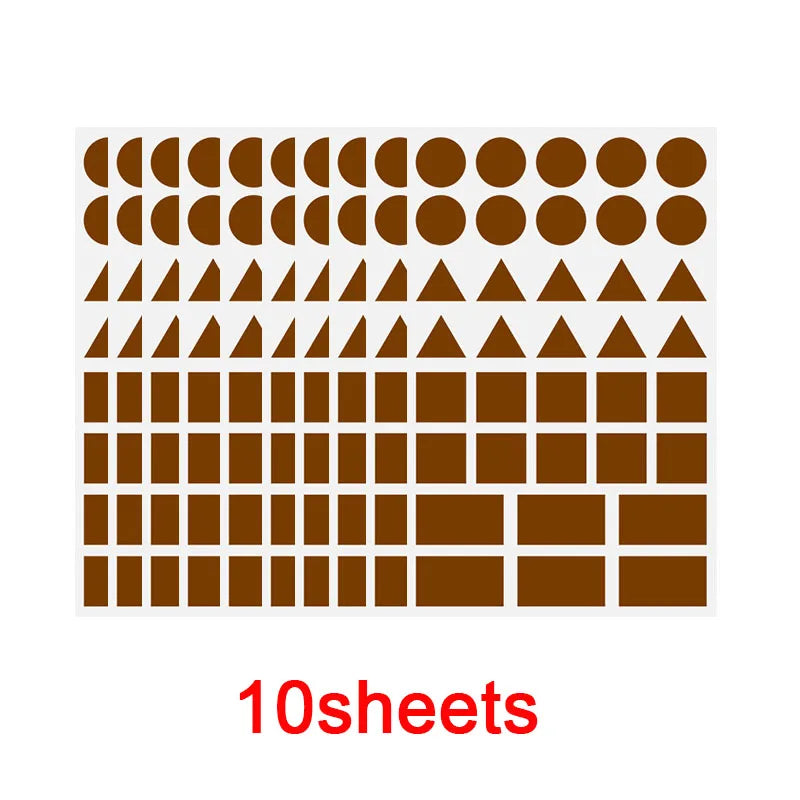 360-1080pcs Colored Triangles Rectangular Dot Stickers for Kids