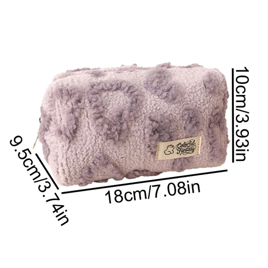 Cute Plush Heart-Shaped Pencil Case